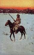 Henry F. Farny Indian Returning from the Hunt France oil painting artist